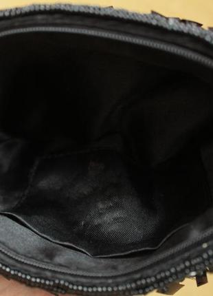 Сумка клатч кросс-боди черная кошелек маленькая сумочка нарядная вечерняя ручная работа8 фото