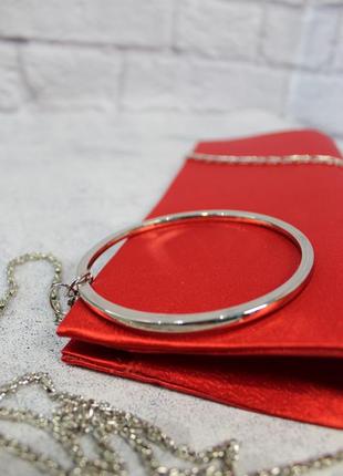 Червона атласна сумочка-клатч від відомого бренду bijoux terner2 фото