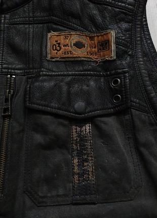 Жилет / безрукавка  harley-davidson men's victor textile &amp; leather zippered vest4 фото