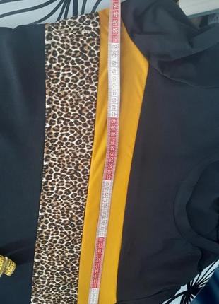 Платье туника черная леопардовая4 фото