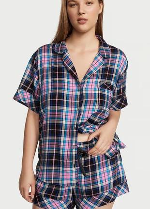 Фланелевая пижама victoria’s secret flannel short pajama set оригинал