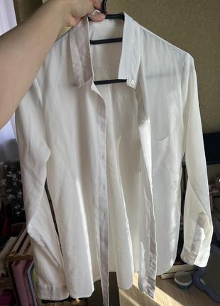 Рубашка блуза белая классическая базовая