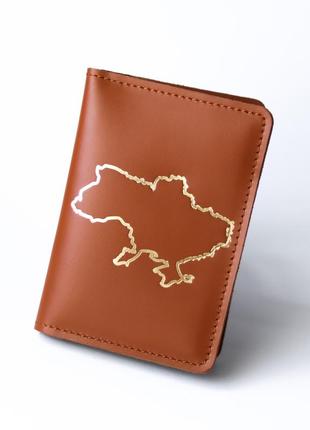 Докхолдер ''карта україни'' коричнева з позолотою