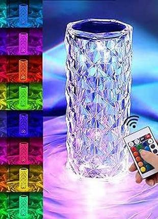 Хрустальная лампа lomug led crystal table lamp для декора  16цветов[класс энергопотребленияf витрина