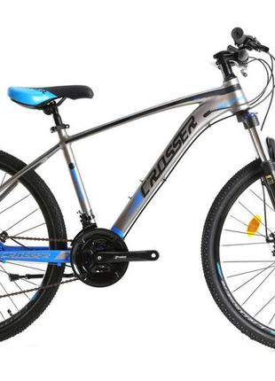 Велосипед найнер crosser quick 29" (рама 19, 21s) hidraulic shimano 2021 сіро-зелений