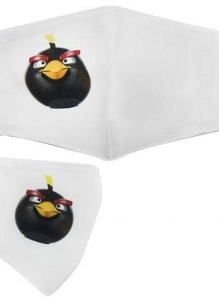 Багаторазова 4-х шарова захисна маска "angry birds бомб" розмір 3, 7-14 років1 фото