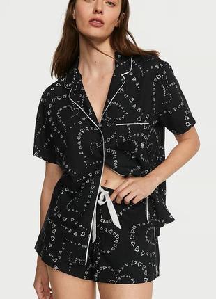 Фланелевая пижама victoria’s secret flannel short pajama set оригинал