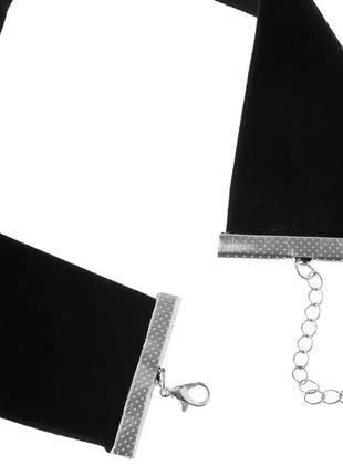 Модний чокер чорна оксамитова стрічка в стилі панк готичний нашийник намисто5 фото