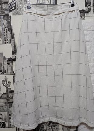 Льняная юбка/ юбка миди с запахом 100% лен mango8 фото