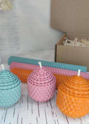 Набор медовых свечей из вощины на пасху, пасхальные свечи