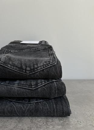 Чорні варені джинси wide leg  high waist від zara, висока посадка, в наявності ✅4 фото
