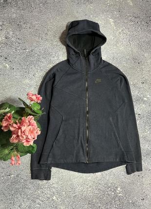 Синяя спортивная зип кофта худи женская nike tech fleece (оригинал)