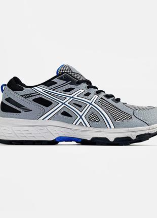 Мужские кроссовки серые с синимasics gel venture 6 "grey/blue"