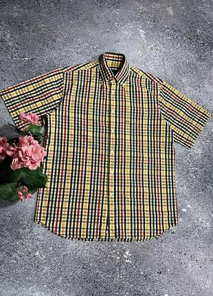 Разноцветная рубашка тенниска в клетку мужская paul shark (оригинал)