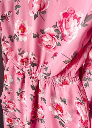 Сукня у квіти рожева шифон хс с7 фото