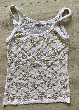 Майка белая с золотым amn italy