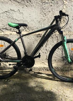 Велосипед найнер crosser solo 29" (рама 19, 21s) hidraulic shimano 2021 сіро-зелений