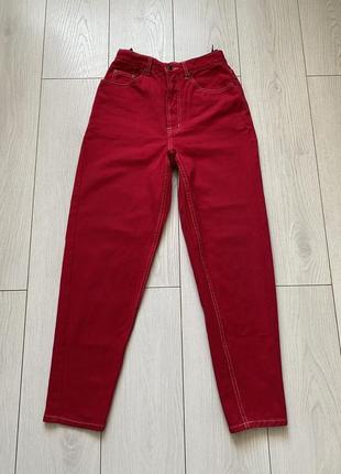 Красные джинсы mom jeans jinglers высокая посадка size 38 (m), но маломерят на s
