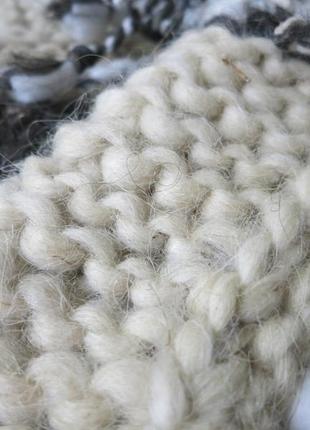 Вязаные тапочки - носки из овечьей шерсти5 фото