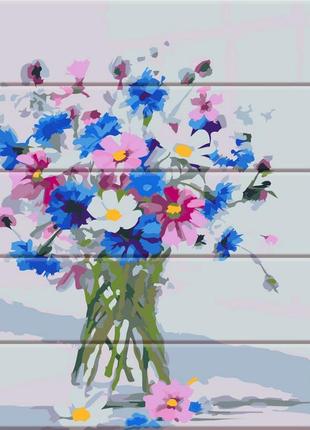 Картина за номерами по дереву "квіти з саду" asw046 30х40 см