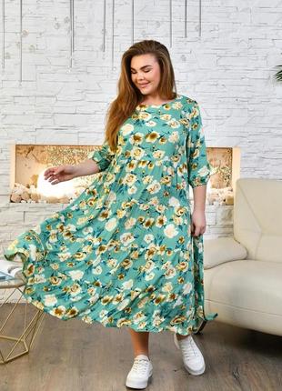 Сукня вільного крою у великому розмірі україна розміри:  48,50, 52,54,56,58,602 фото