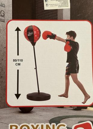 Боксерська груша на стійці з рукавичками та насосом5 фото