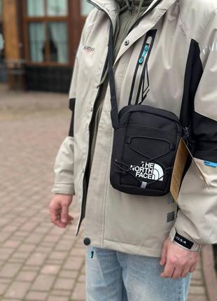 Сумка the north face чорна чоловіча сумка через плече тнф барсетка tnf на плече