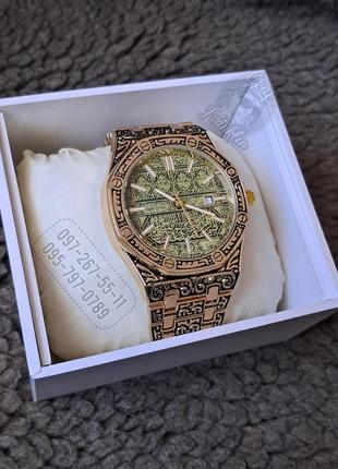 Часы мужские onola vintage с металлическим браслетом с узором1 фото
