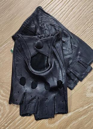 Чоловічі шкіряні короткопалі рукавиці "batulu" колір чорний розмір xs / 7,5"1 фото