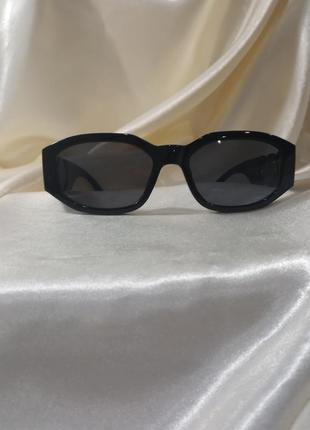 Модні сонцезахисні окуляри чорні ретро окуляри очки 70243 фото