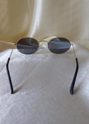 Модні сонцезахисні окуляри овальні окуляри із золотистою оправою очки 70073 фото