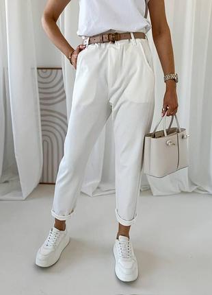 Классические женские брюки, черные, бежевые, молочные брюки, стильная женская одежда