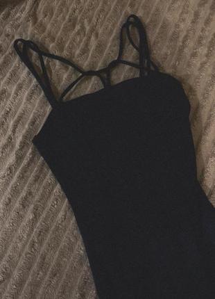 Черное платье женское макси s в пол длинное3 фото