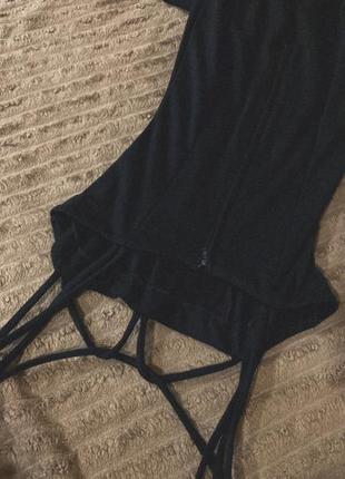 Черное платье женское макси s в пол длинное4 фото