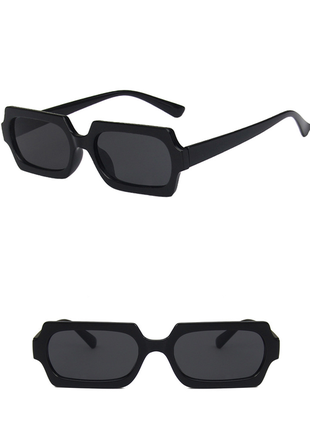 Модні сонцезахисні окуляри чорні ретро окуляри очки 70503 фото