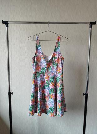 Летнее платье, сарафан с тропическим, цветочным принтом h&amp;m divided