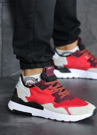 Кроссовки adidas nite jogger boost красно-бежевые3 фото