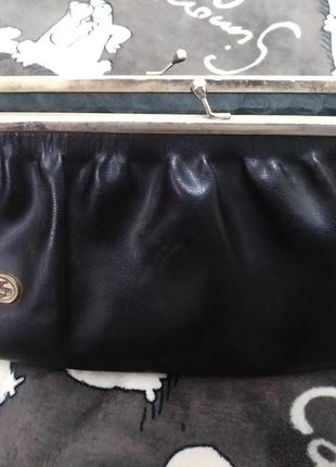 Шкіряна велика сумка клатч гаманець вінтаж