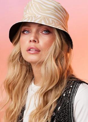 Панама, шляпа топовая принт сезона зебра