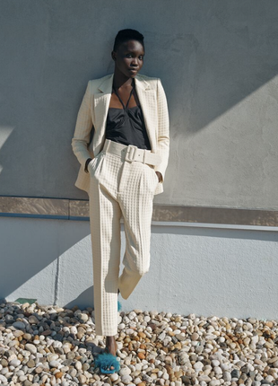 Брючний жакардовий костюм zara