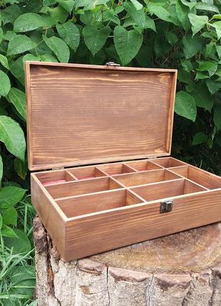 Шкатулка деревянная под очки и часы , тм wooden organizer5 фото