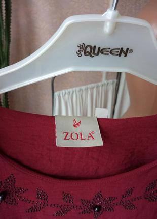 Красивая бордовая блузка с отделкой zolla.3 фото