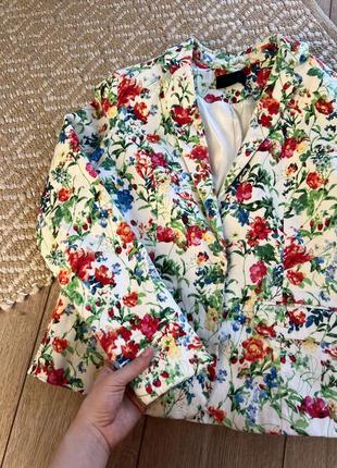 Пиджак жакет в цветочный принт3 фото