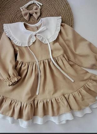 Сукня з льону для дівчинки 1-1,5 роки