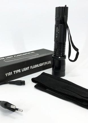 Светодиодный фонарь тактический police bl-1101 зу 220в + чехол, фонарь ручной тактический4 фото