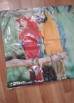 Декоративна наволочка з яскравими папугами2 фото