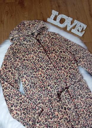 Банный леопардовый халат на 10-11 лет2 фото