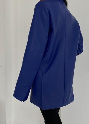 Яркий стильный кожаный пиджак жакет4 фото