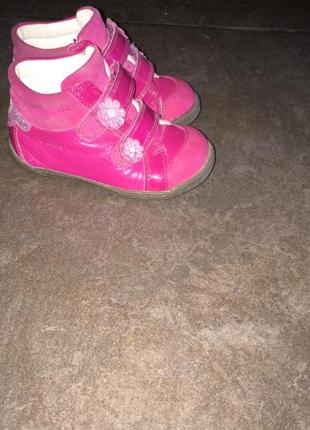 Кожаные ботинки для девочки, 13 см стелька6 фото