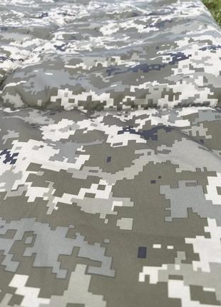 Спальный мешок зимний с флисом (одеяло с капюшоном) пиксель 210х73 см5 фото